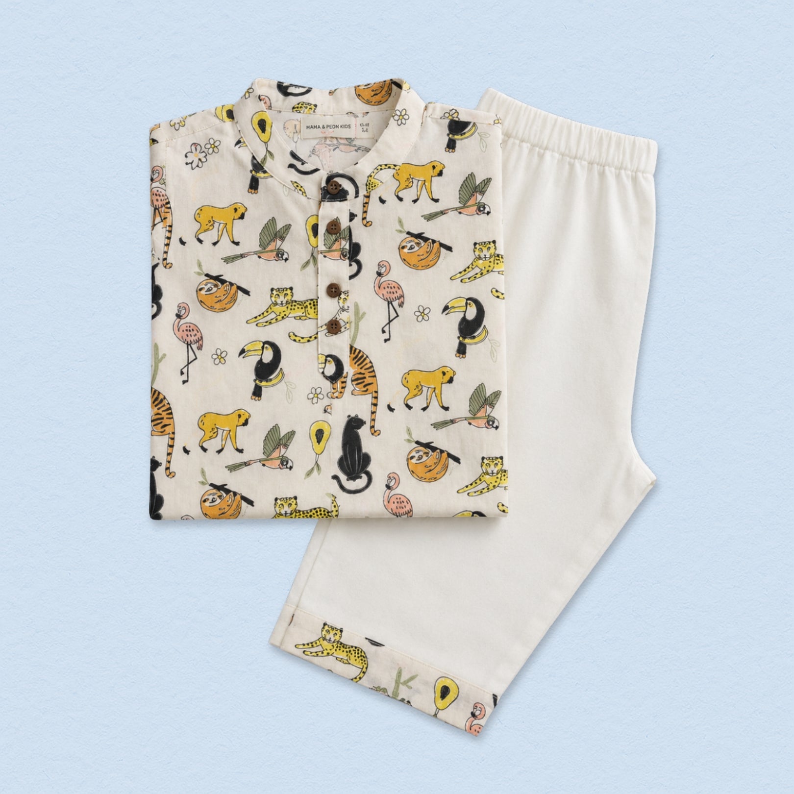 Rainforest Animals Cotton Kurta Set
