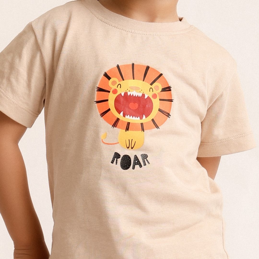 Roar Like A Lion Cotton T-Shirt & Shorts Set