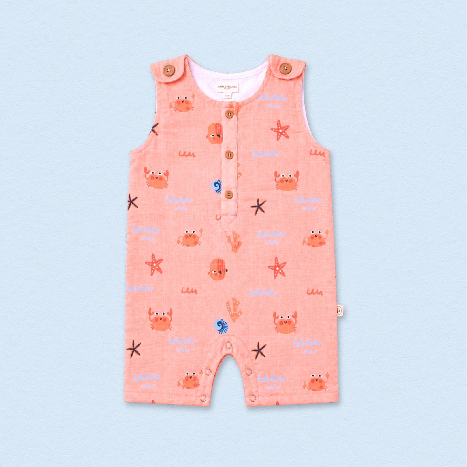 Crabs Muslin Double Layer Romper