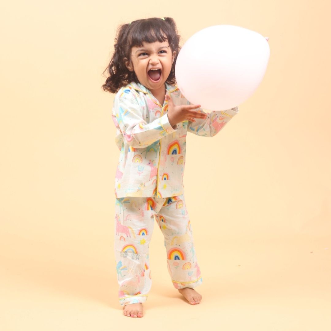 Unicorn & Rainbows Full Sleeves Night Suit