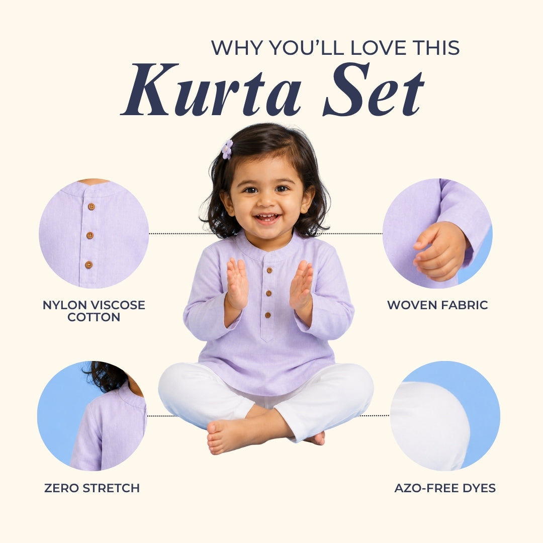 Lavender Solid Kurta Set