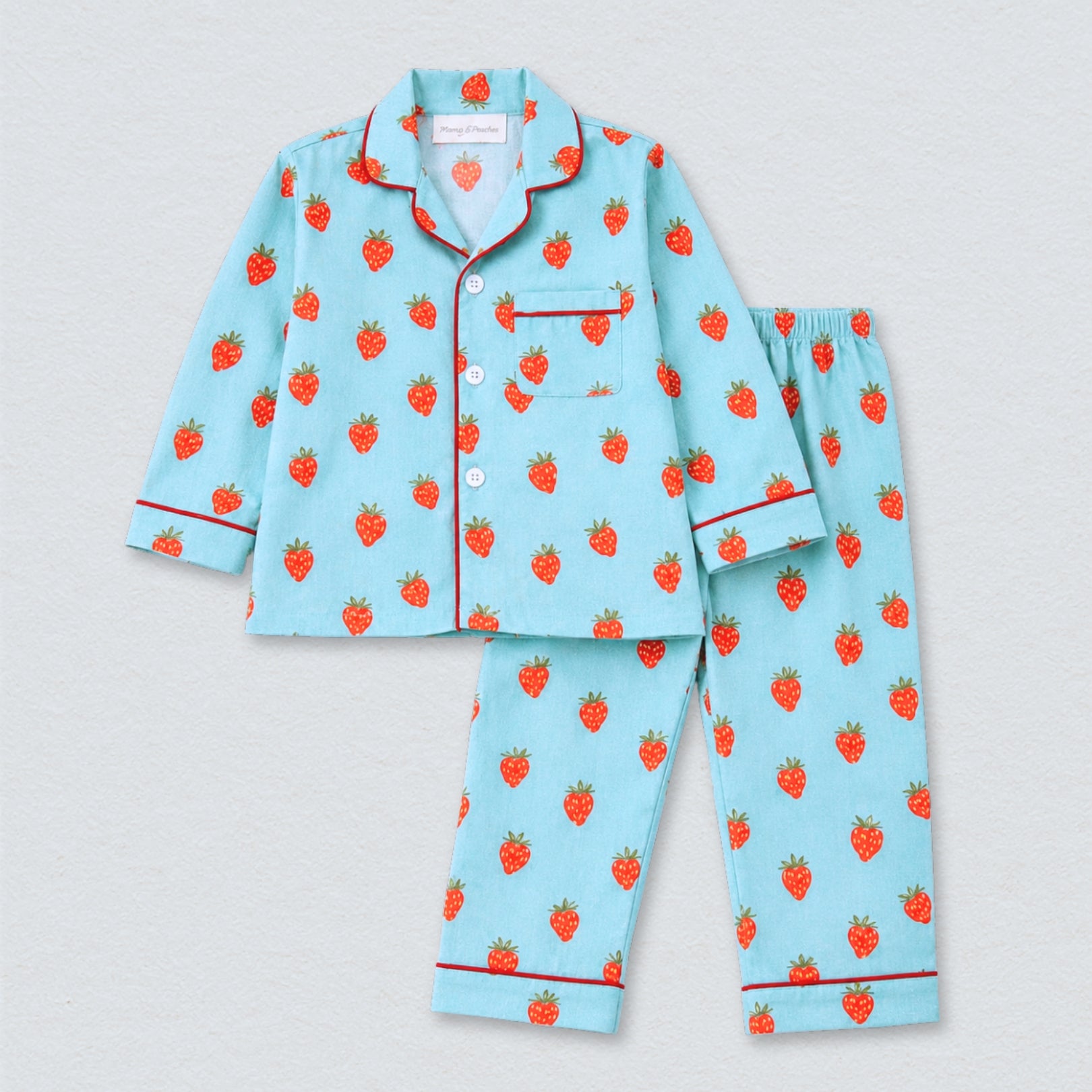 Summer Strawberries Full Sleeves Night Suit