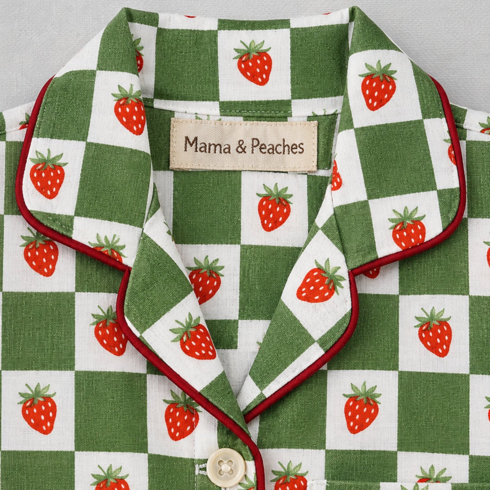 Green Strawberries Full Sleeves Night Suit