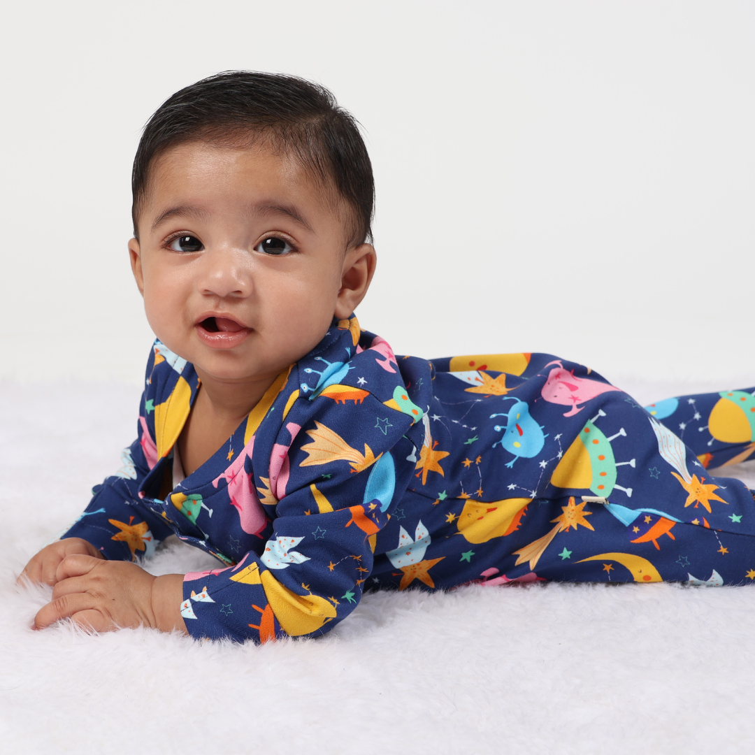 Space Zipped Footed Sleepsuit