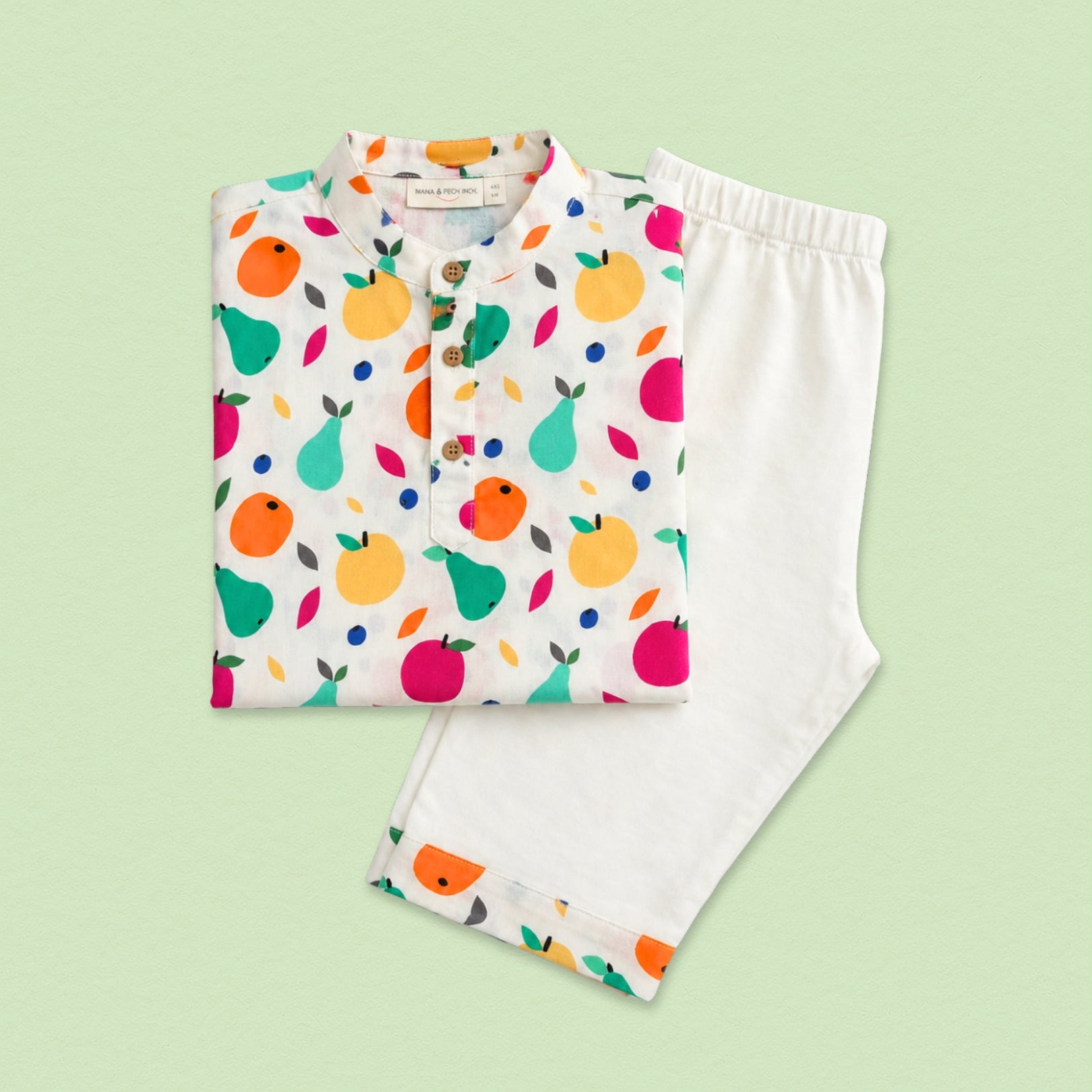 Tropical Fruits Cotton Kurta Set