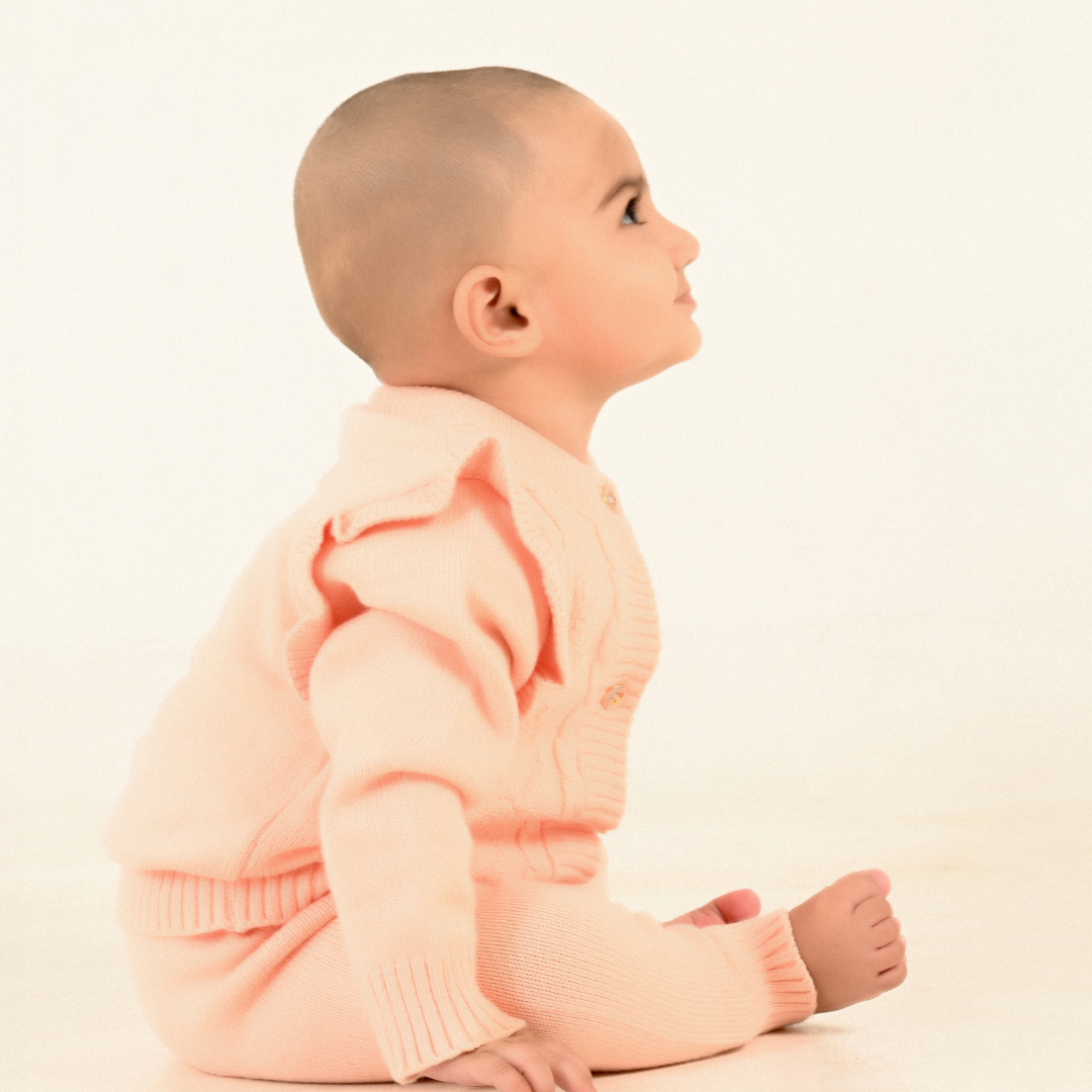 Cable Knit Winter Co-Ord Set - Coral