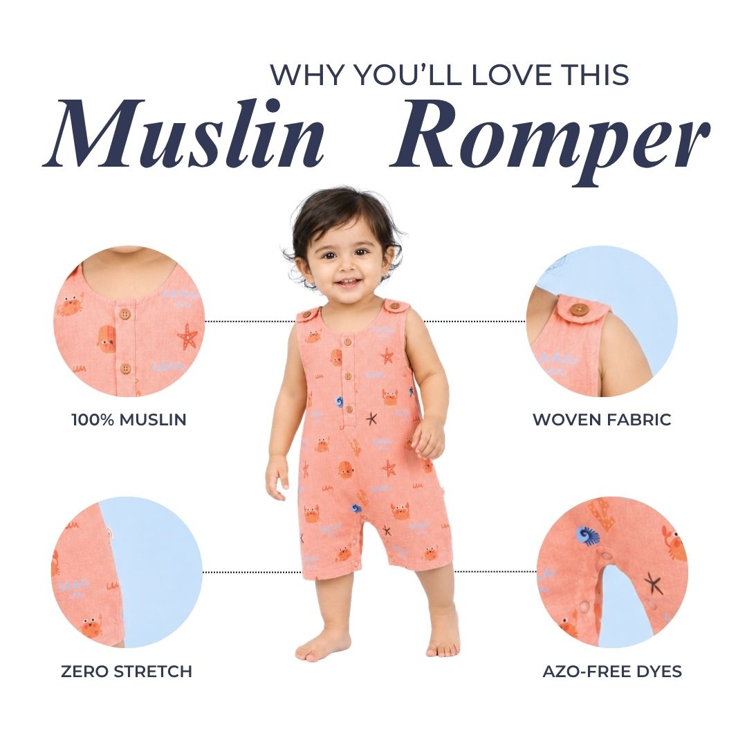 Crabs Muslin Double Layer Romper