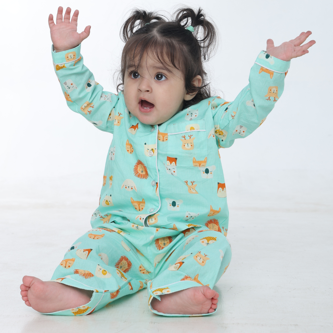 Shy Animals Full Sleeves Night Suit