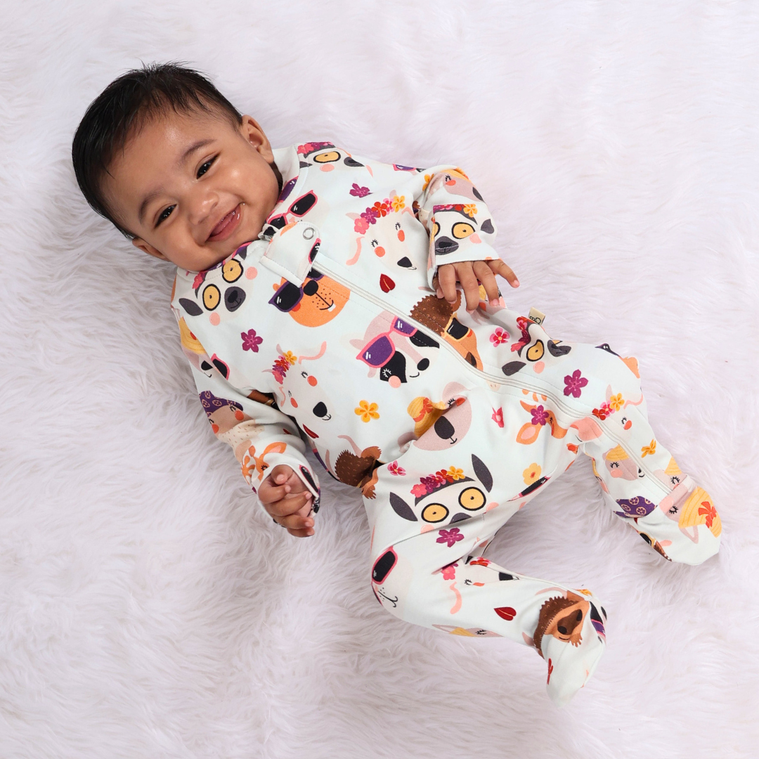 Summer Fun Zipped Footed Sleepsuit