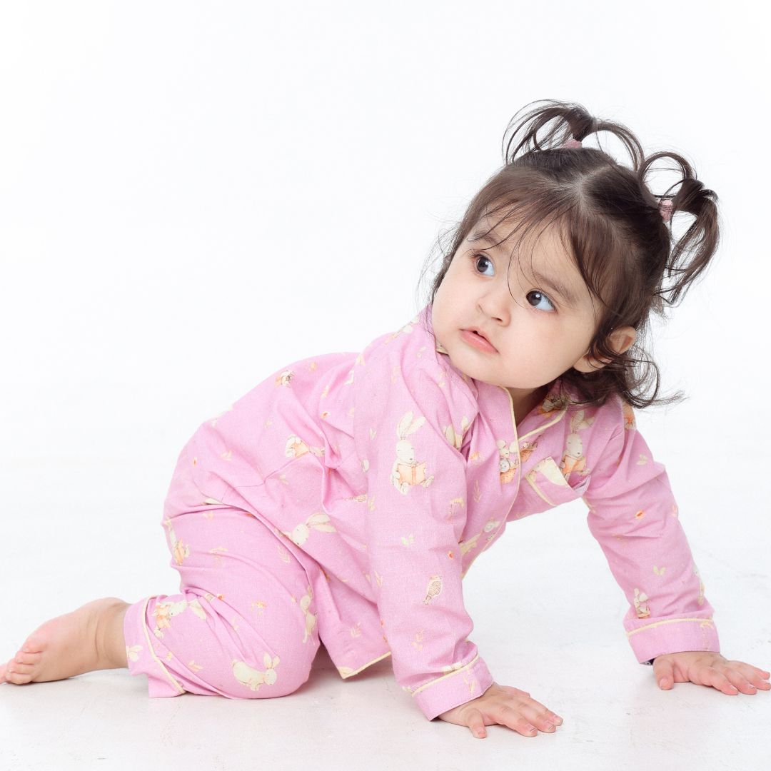 Playful Rabbits Full Sleeves Night Suit