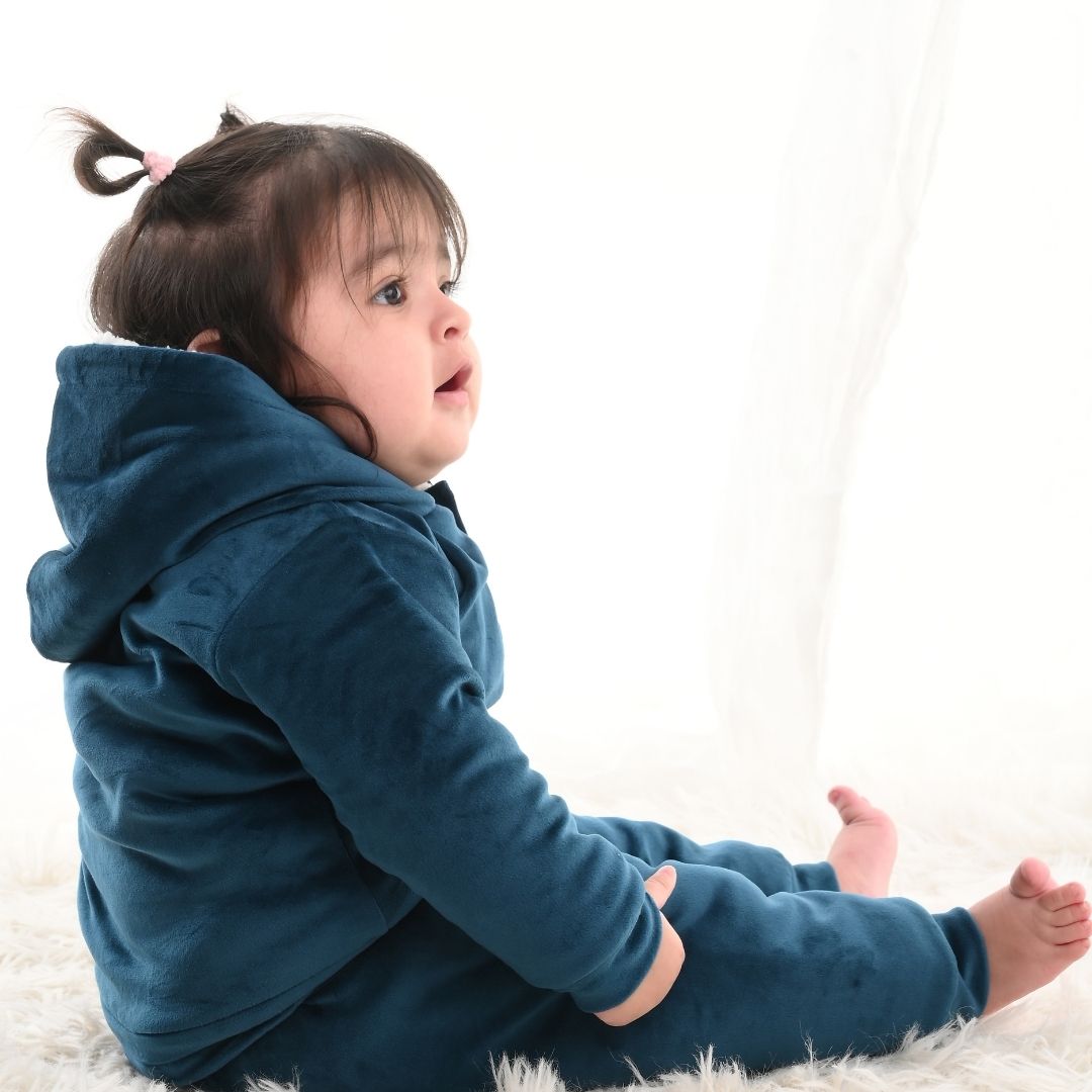 Royal Teddy Velvet Co-ord Set with Sherpa