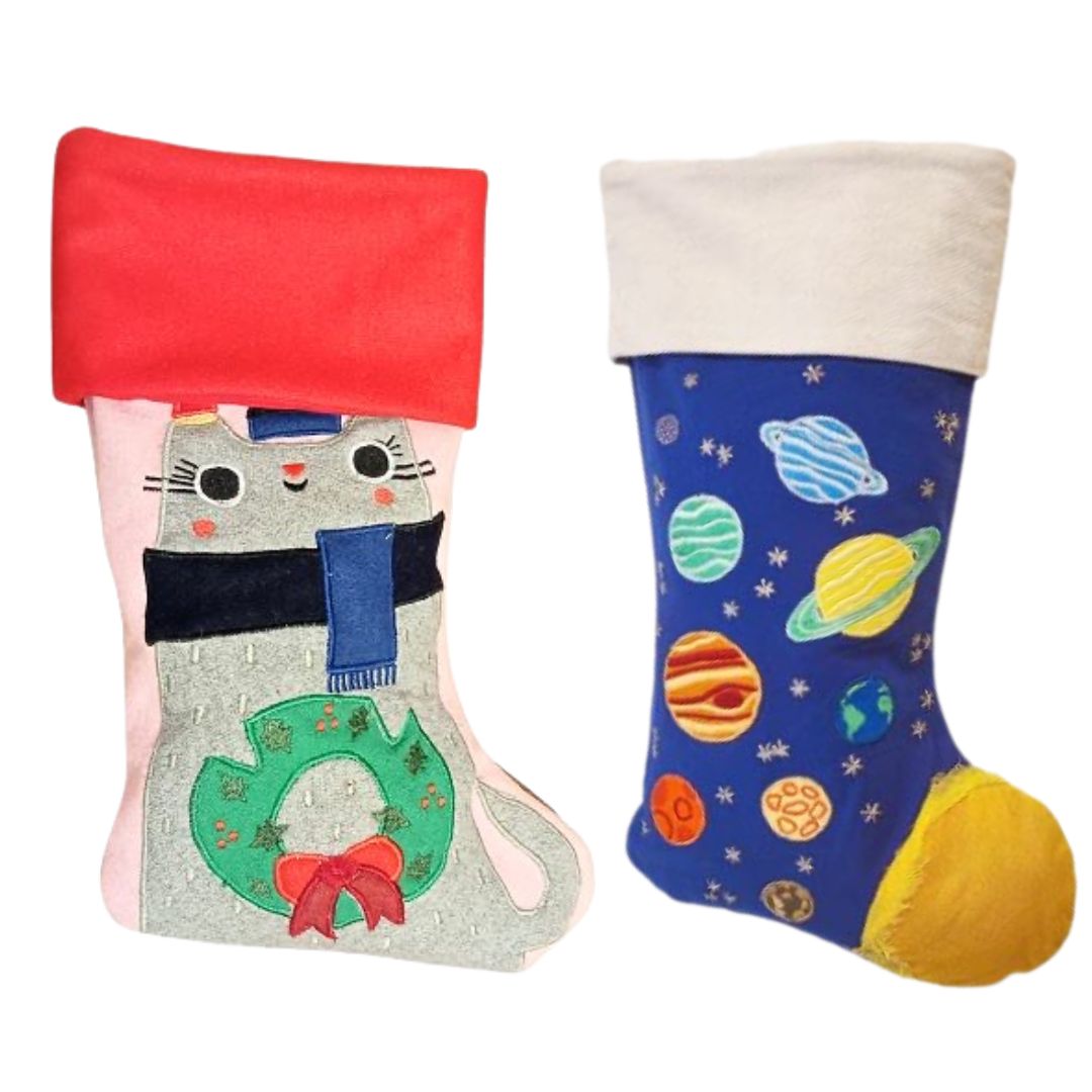 Bundle of 2 Space and cat Stocking