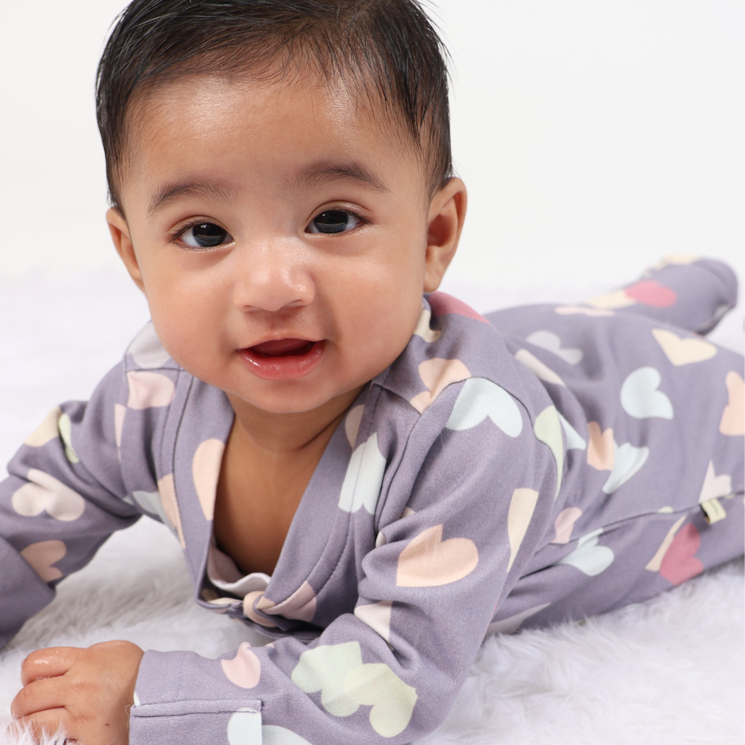 Love is in the Air Zipped Footed Sleepsuit