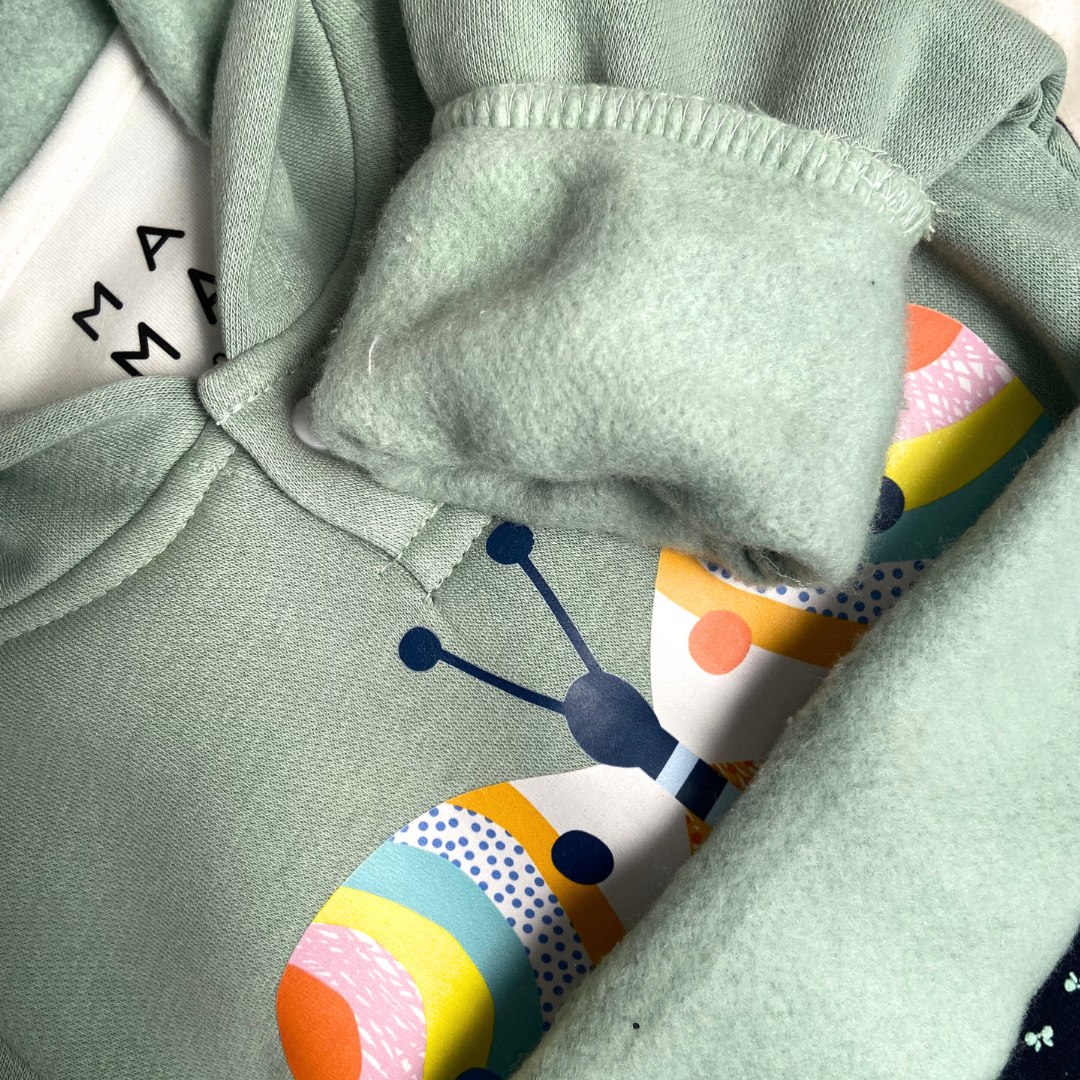 Green Butterfly Hoodie 2-piece Sweatshirt Set