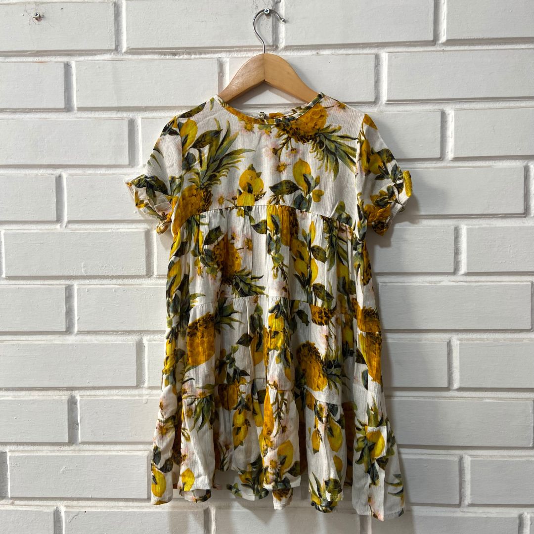 Pineapple & Lemon Flared Dress