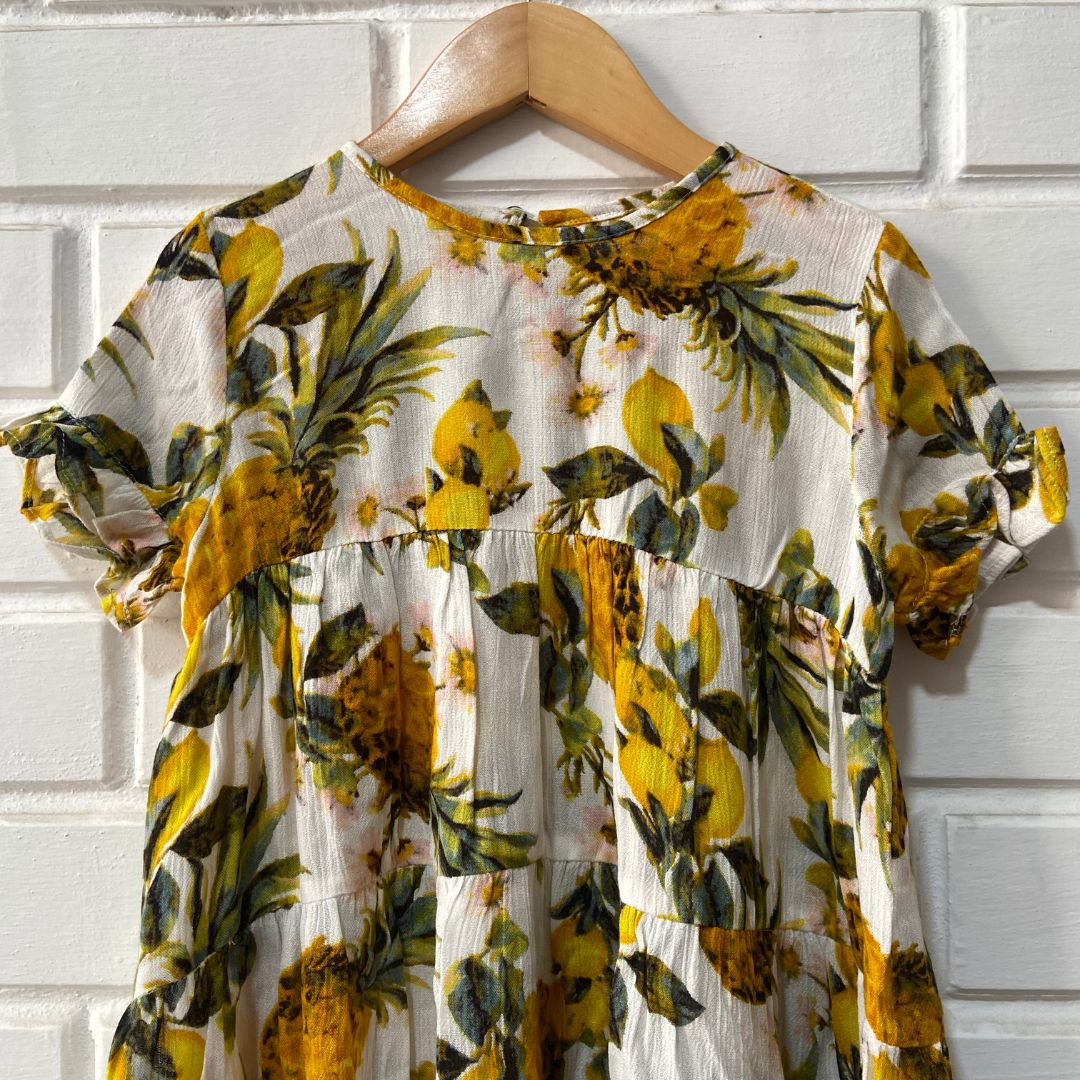 Pineapple & Lemon Flared Dress