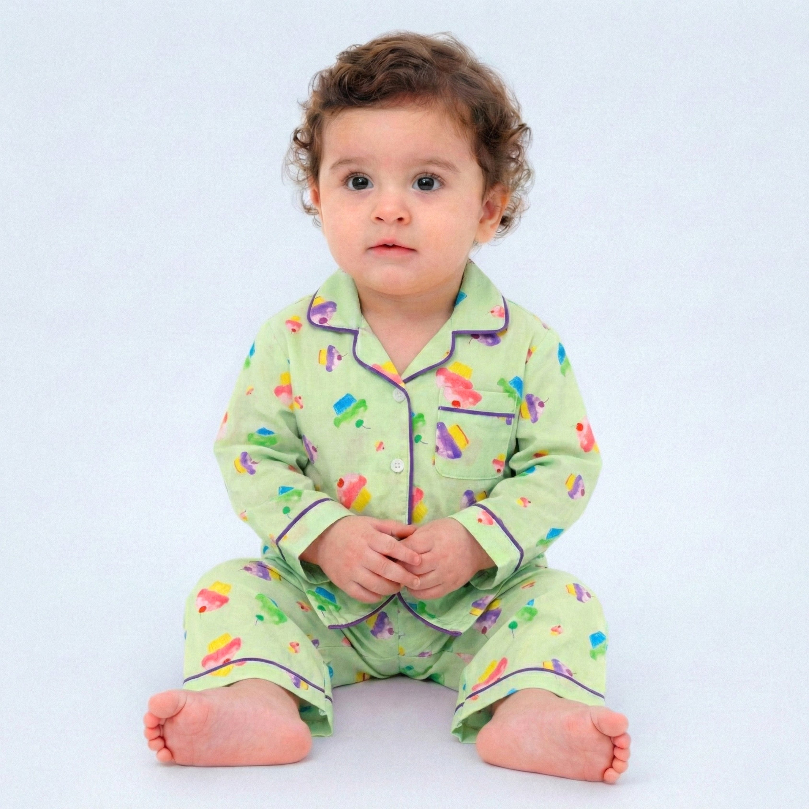 Cute Cupcakes Full Sleeves Night Suit