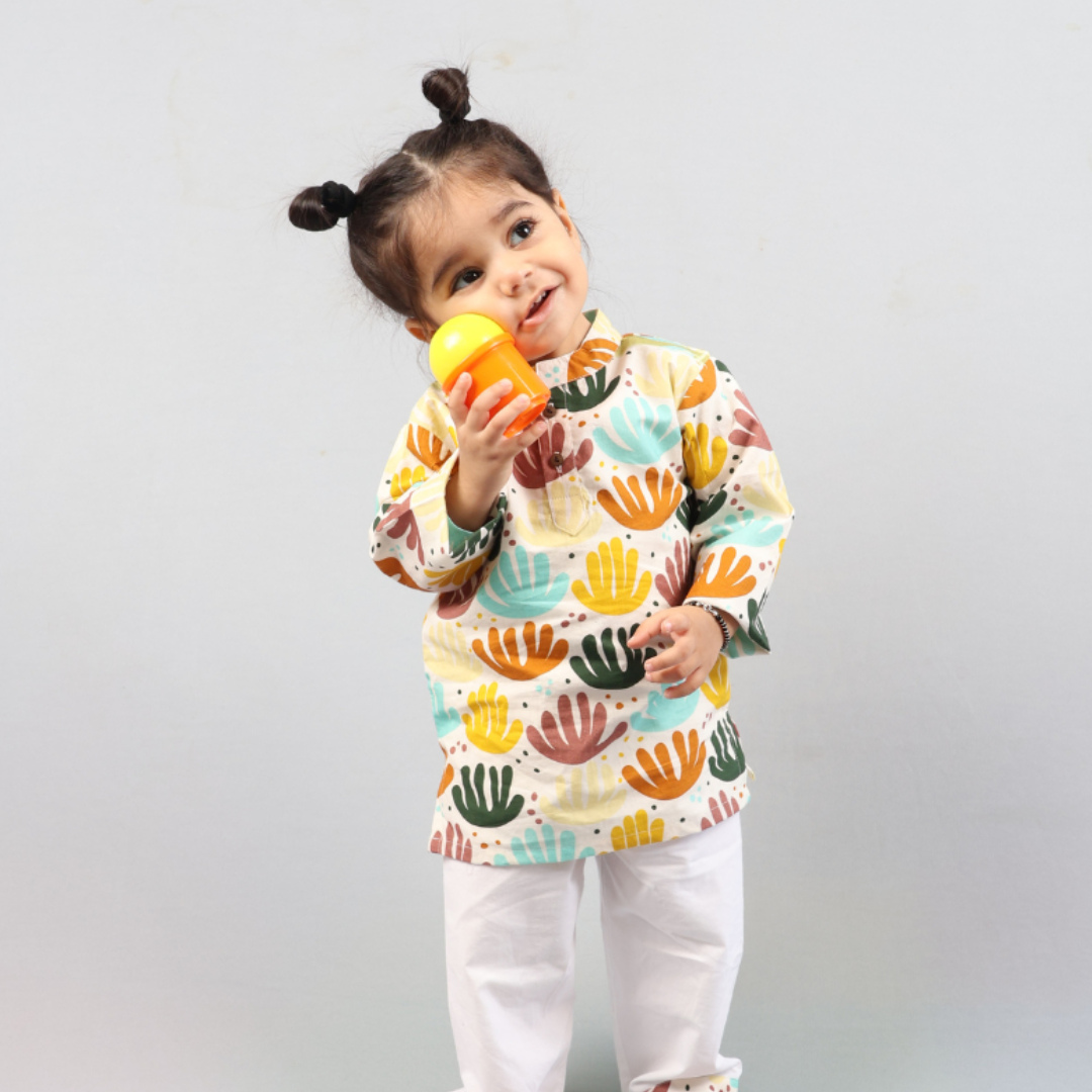 Summer Floral Cotton Kurta Set