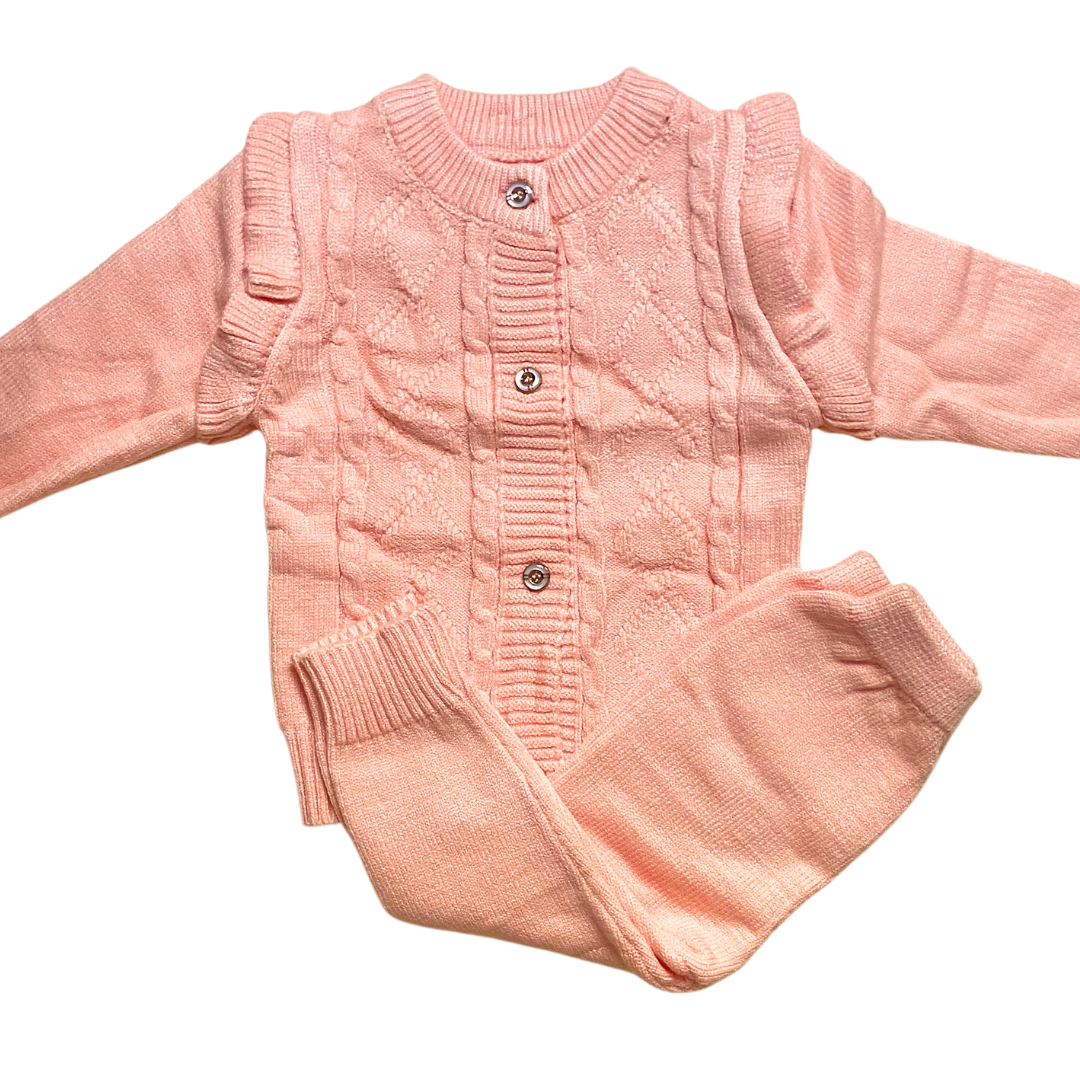 Cable Knit Co Ord Set Peach Mama and Peaches