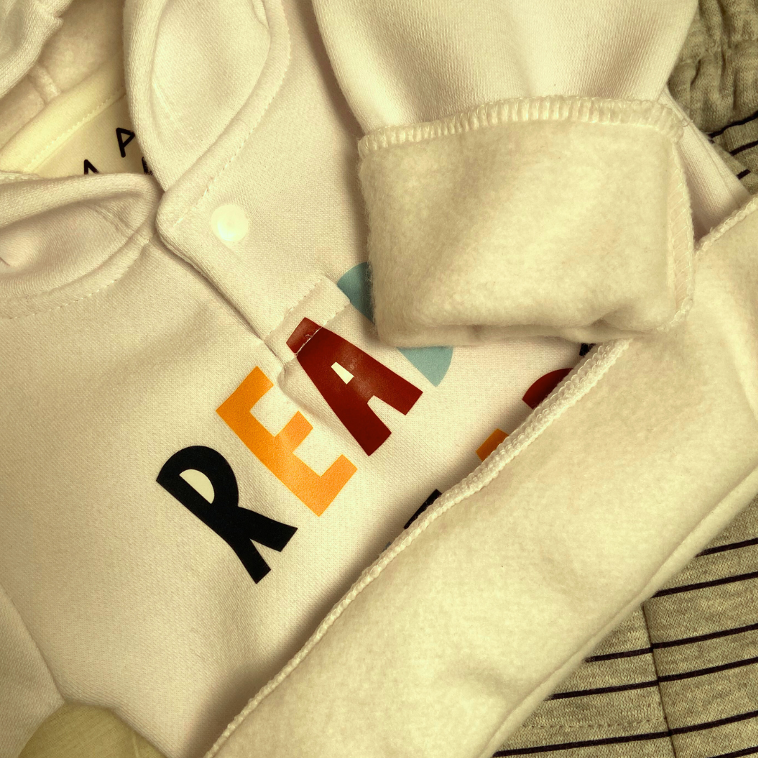 White Ready Steady Go Hoodie 2-piece Sweatshirt Set