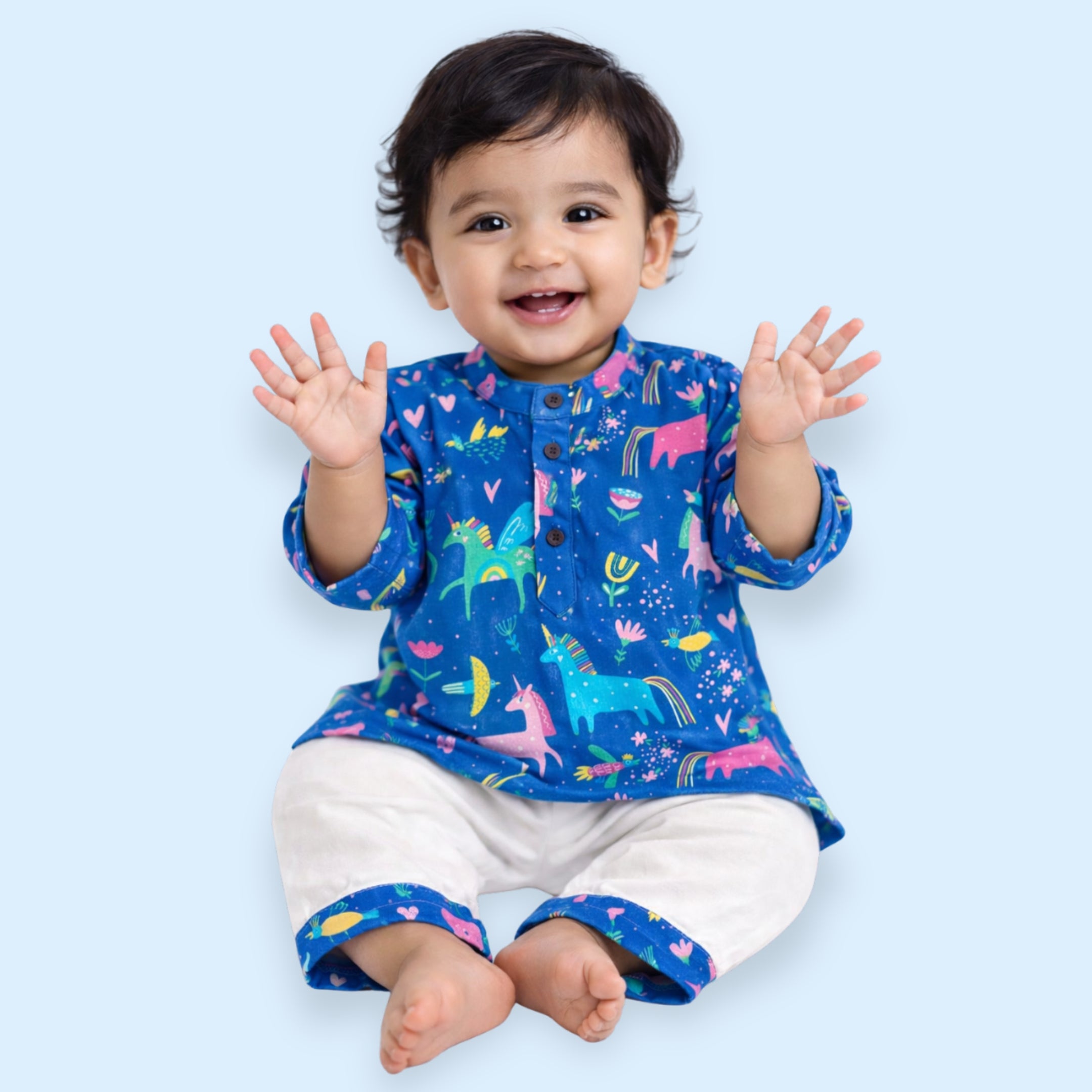 Mystical Unicorn Cotton Kurta Set