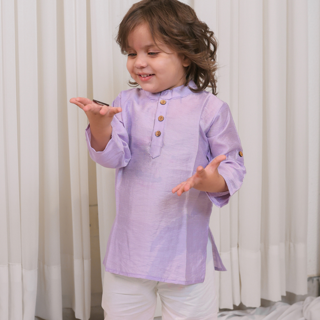 Lavender Solid Kurta Set