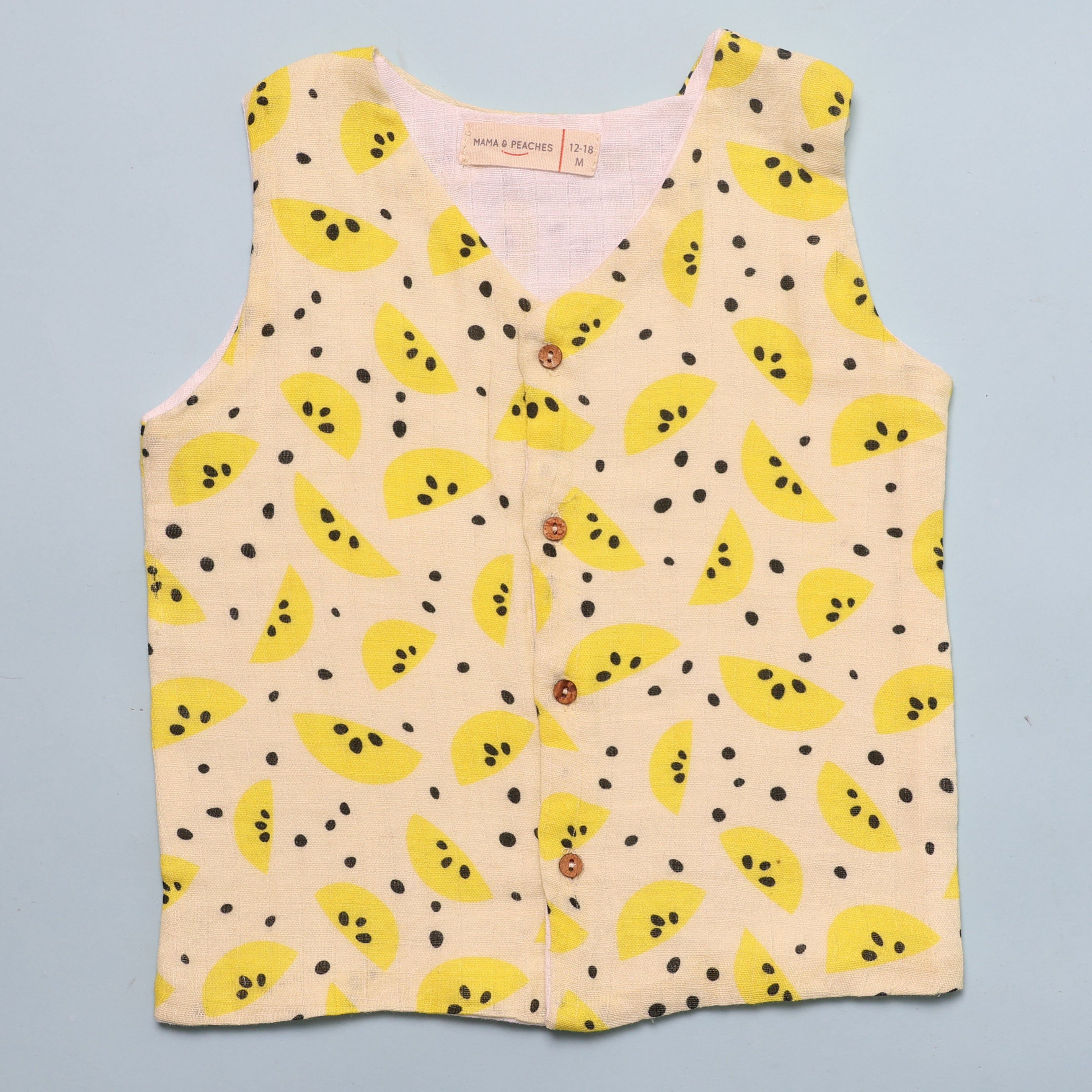 Yellow Lemons Muslin Vest