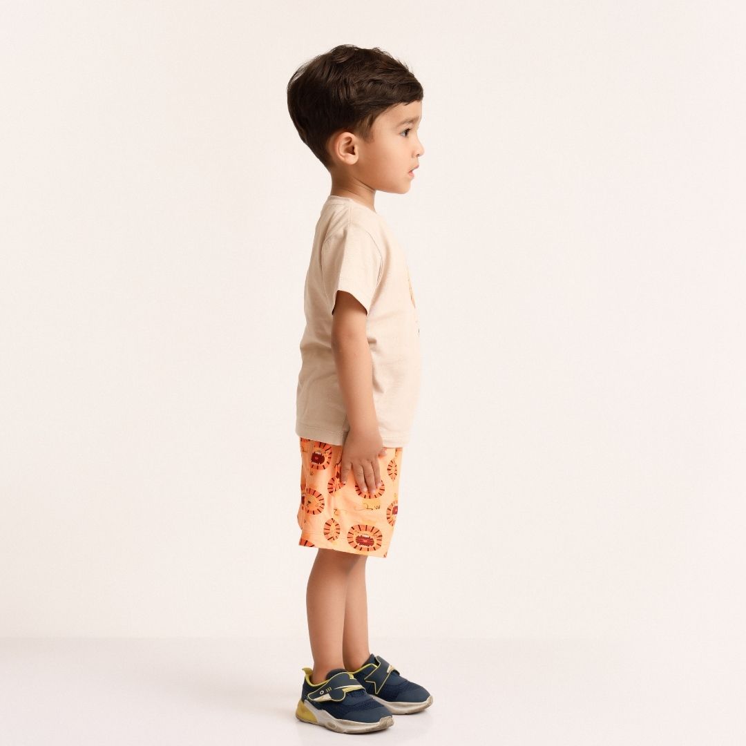 Roar Like A Lion Cotton T-Shirt & Shorts Set