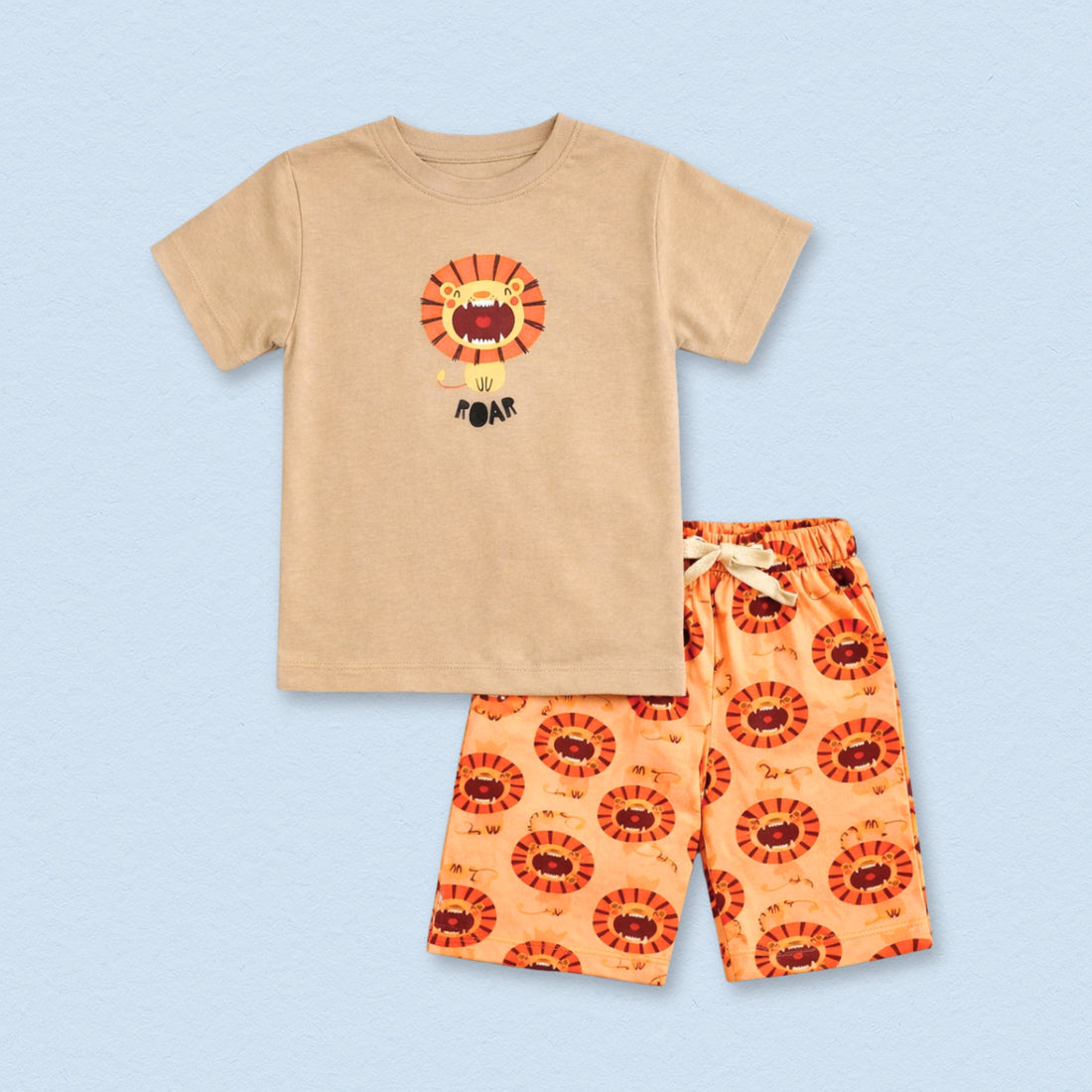 Roar Like A Lion Cotton T-Shirt & Shorts Set