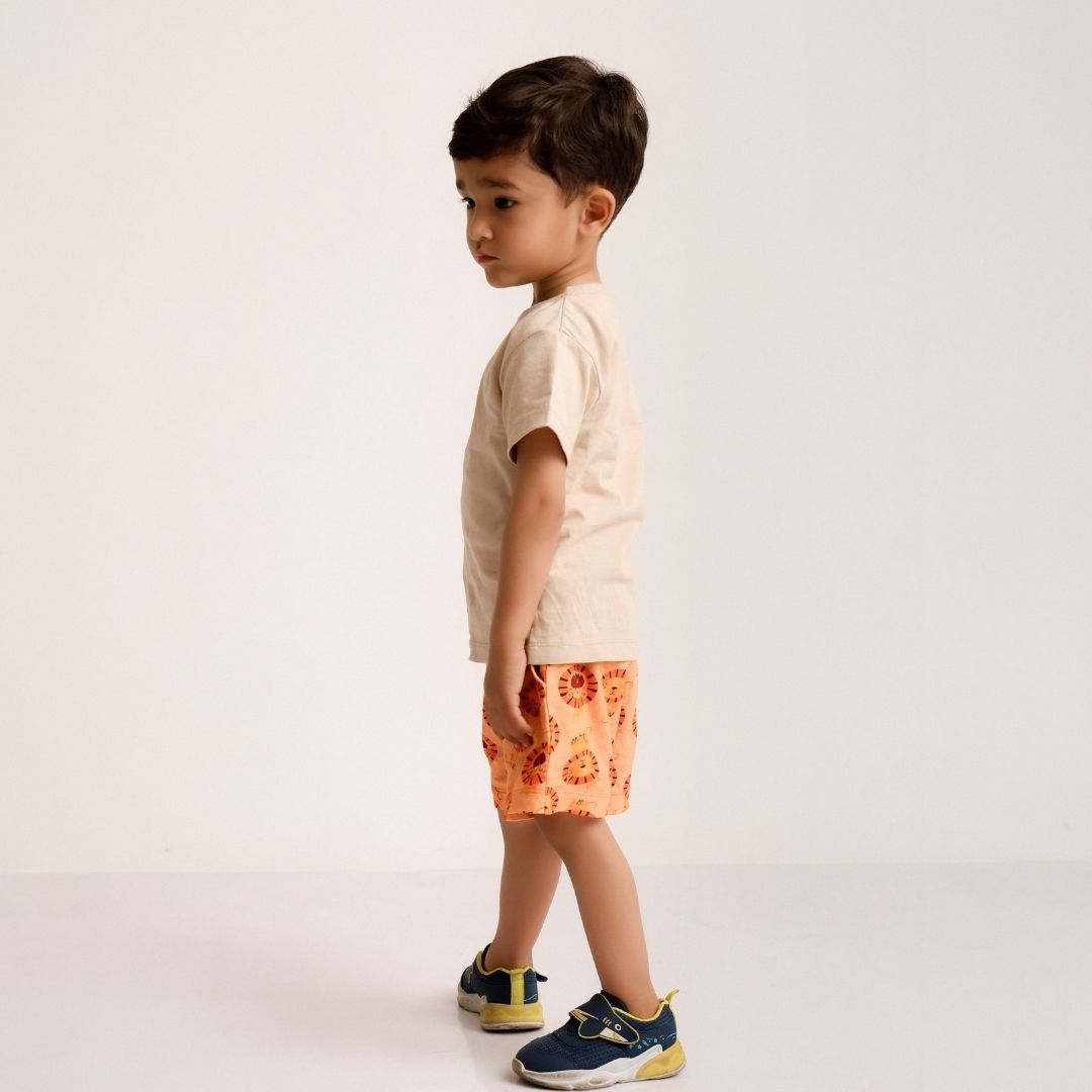 Roar Like A Lion Cotton T-Shirt & Shorts Set