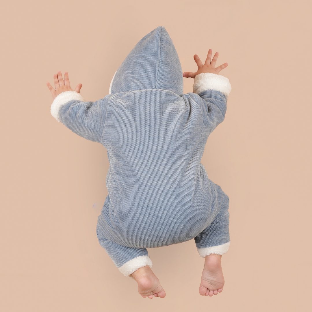 Teddy Bows Jacquard Sherpa Romper