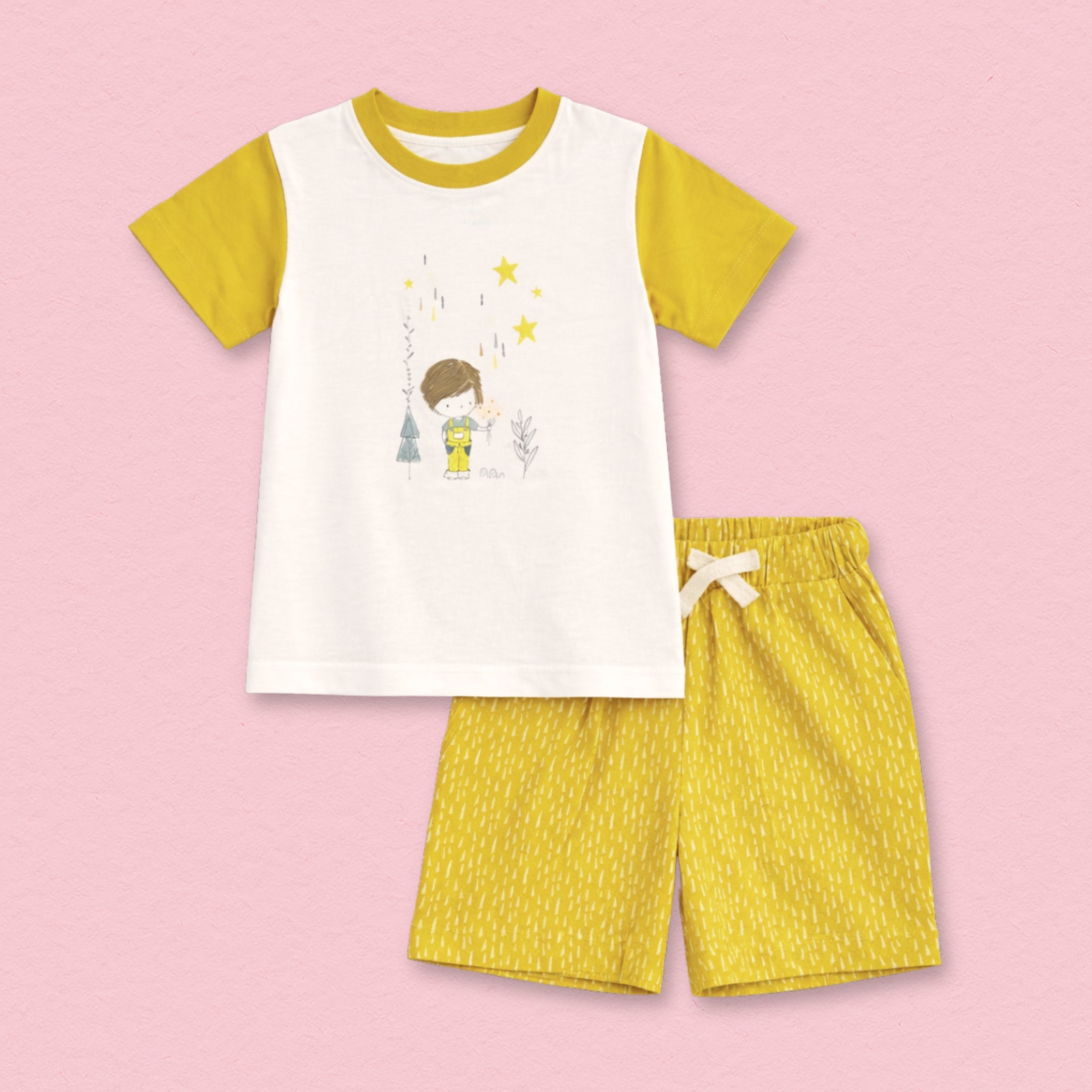Sweet Little Boy Cotton T-Shirt & Shorts Set