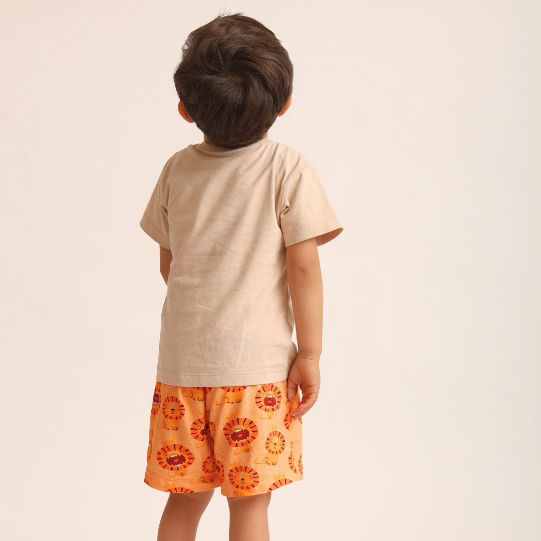 Roar Like A Lion Cotton T-Shirt & Shorts Set