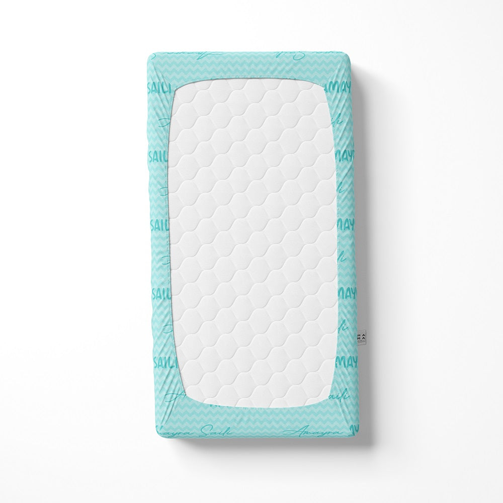 Personalised Name Cot Sheet - Blue