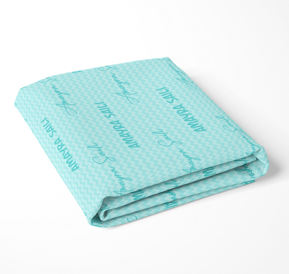 Personalised Name Cot Sheet - Blue