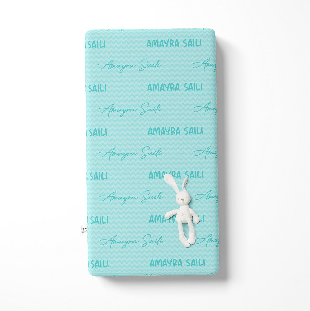 Personalised Name Cot Sheet - Blue