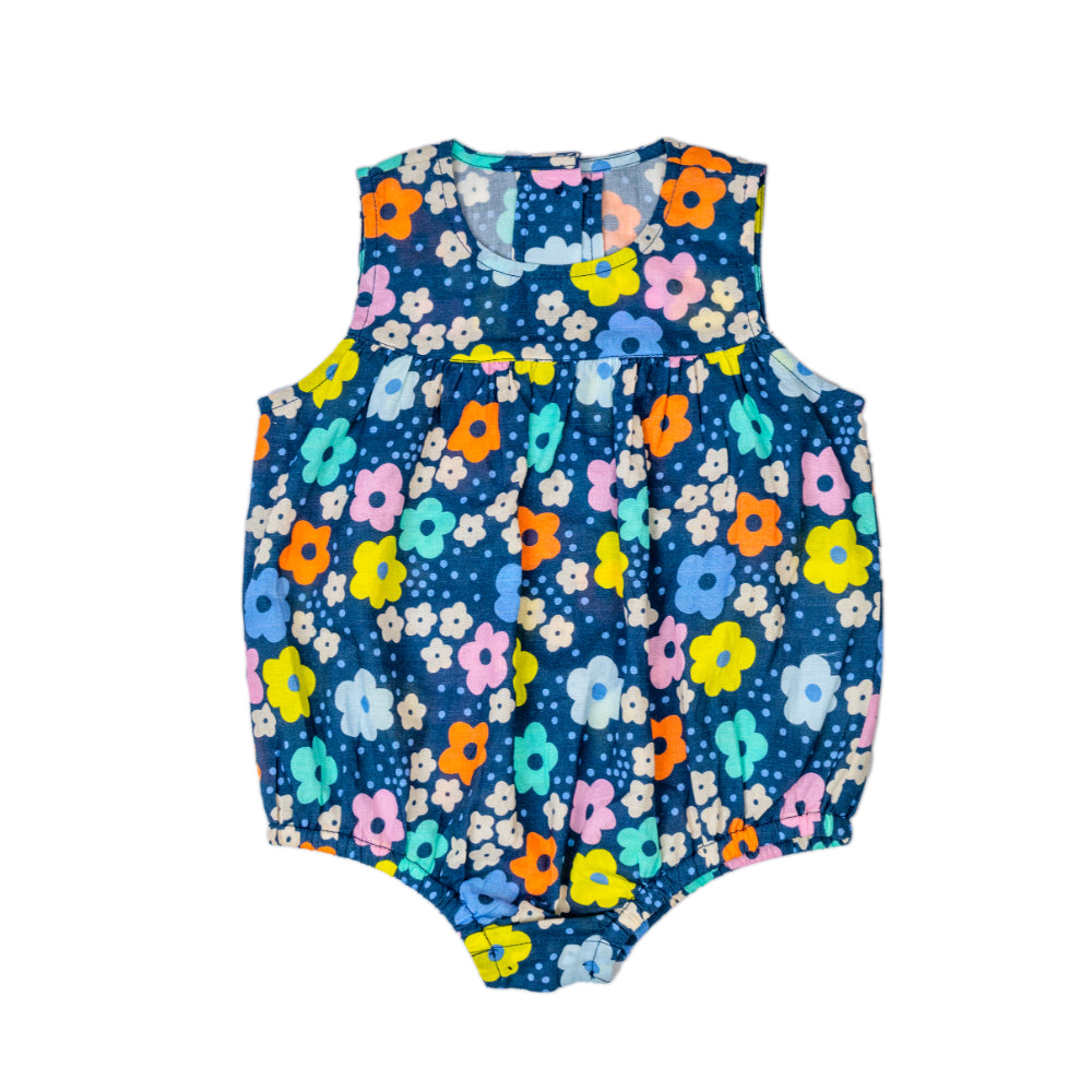 Balloon Sunsuit in Blue Floral