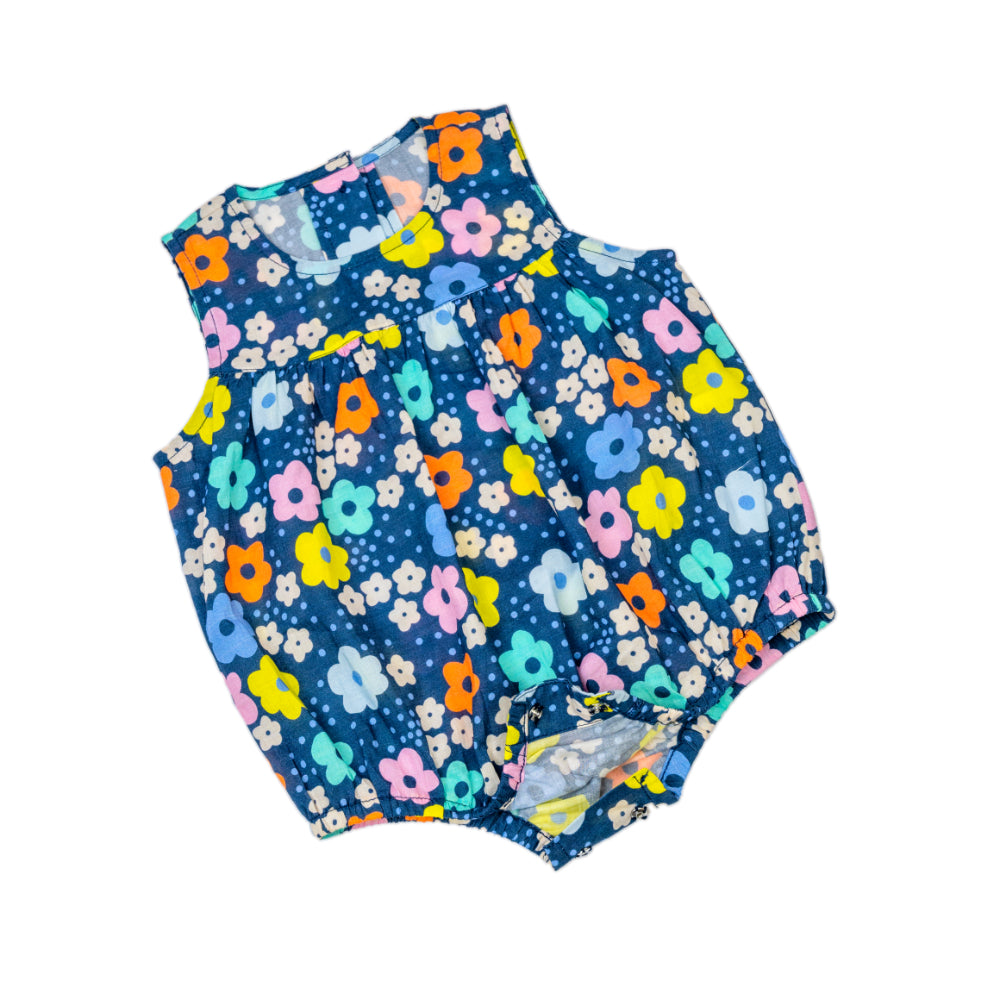 Balloon Sunsuit in Blue Floral