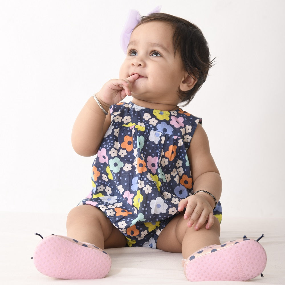 Balloon Sunsuit in Blue Floral