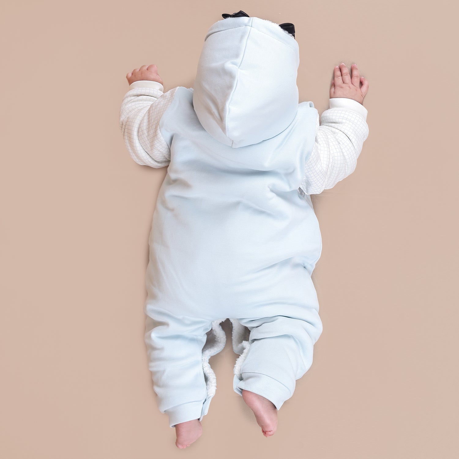 Blue Car Fleece Winter Romper with Sherpa