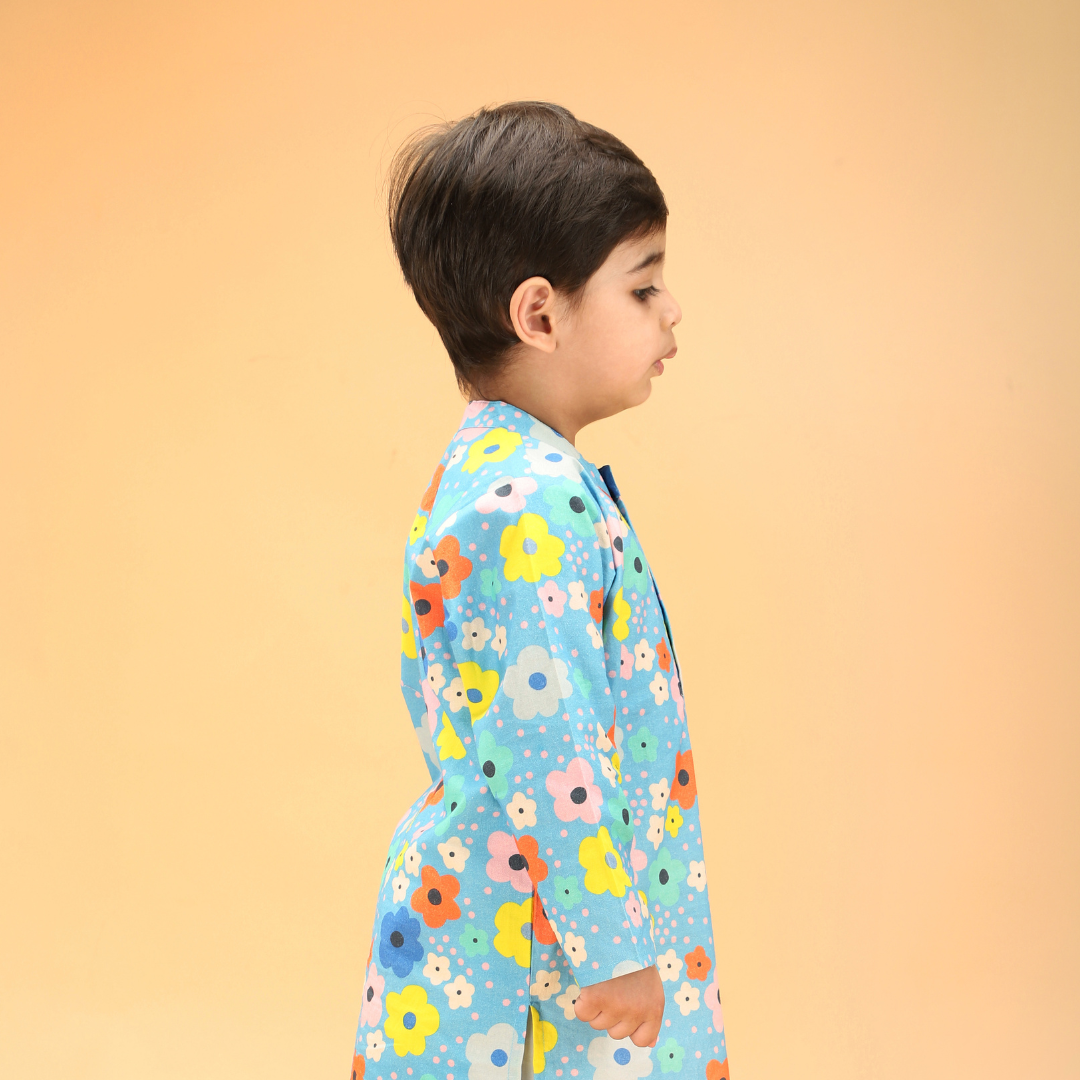 Bright Floral Cotton Kurta Set