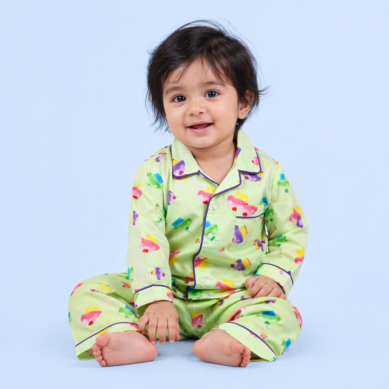 Cute Cupcakes Full Sleeves Night Suit