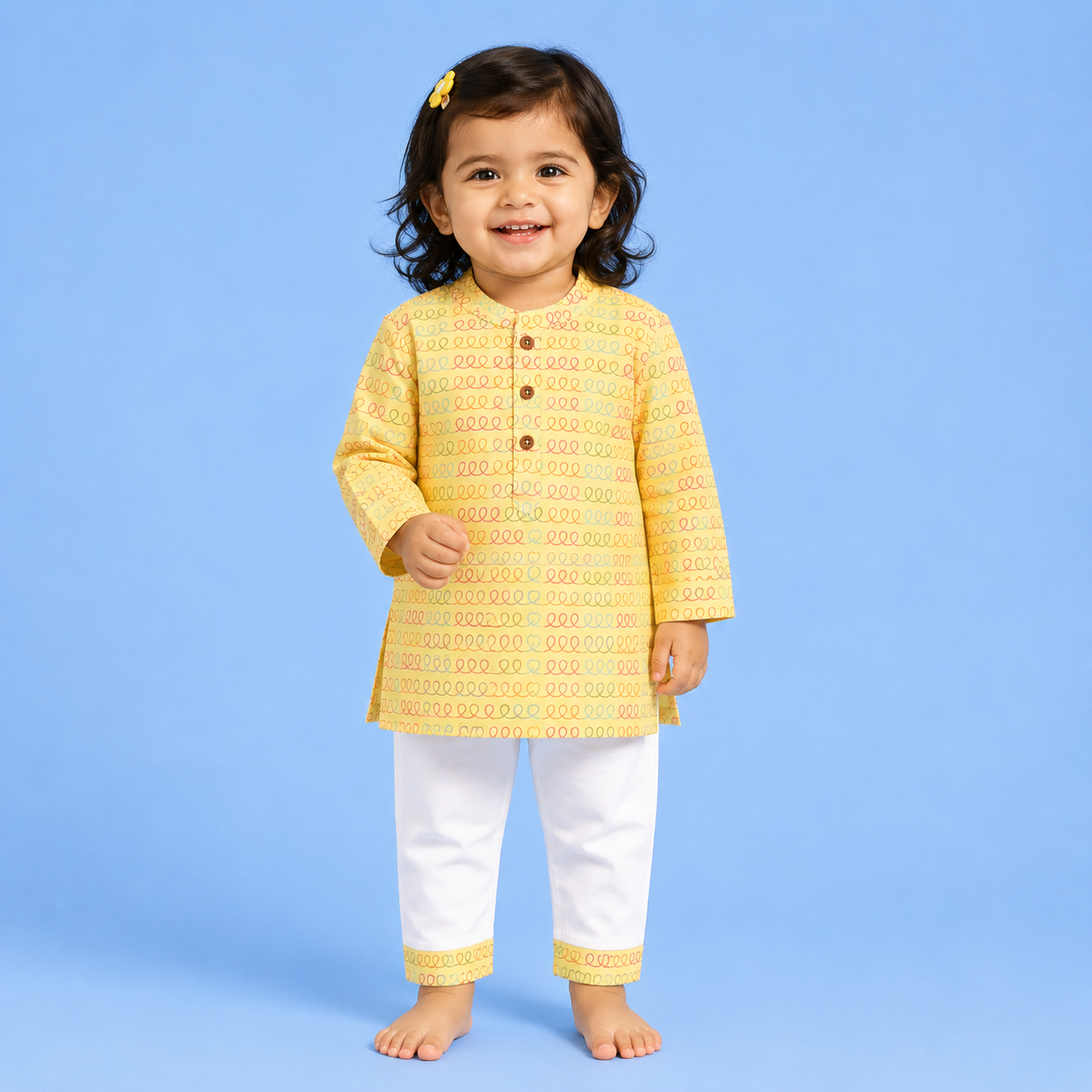 Colourful Spiral Kurta Set