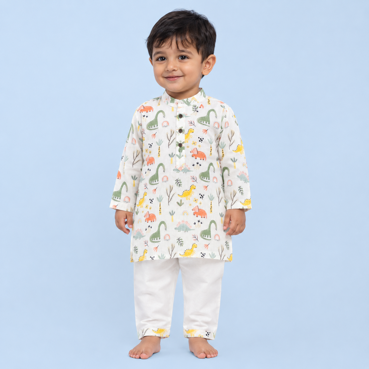 Dancing Dinosaurs Cotton Kurta Set