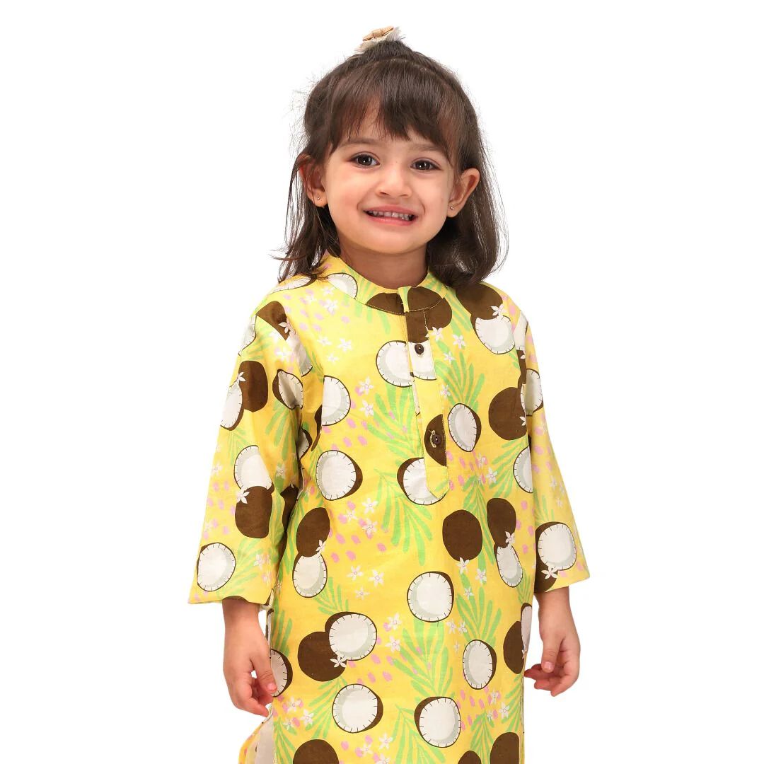 Coconut Floral Cotton Kurta Set