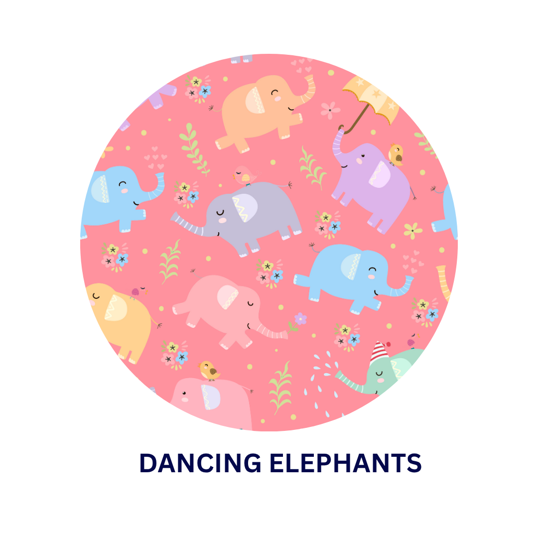 Dancing Elephants Cotton Kurta Set