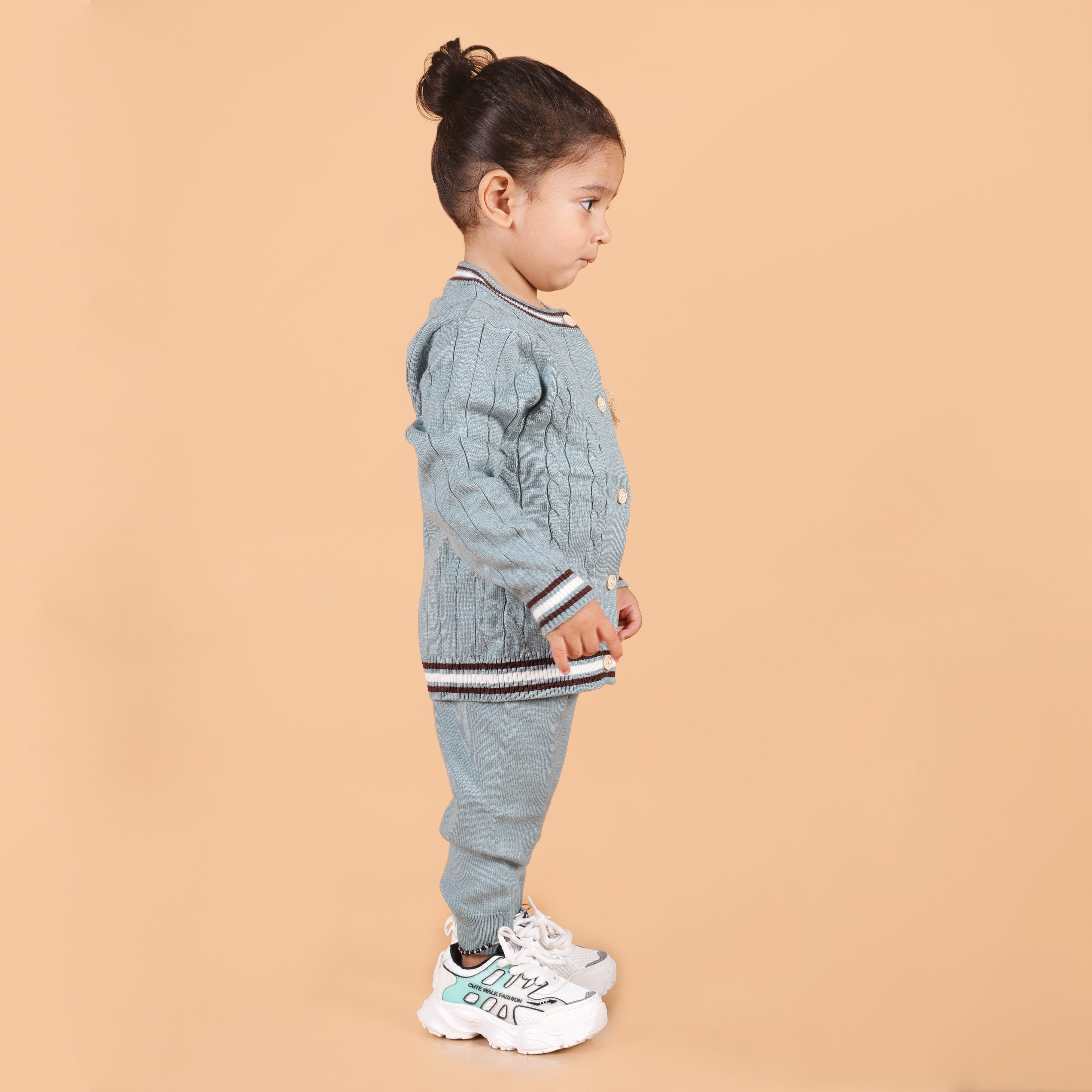 Fiesty Lion cable Knit Winter Co-Ord Set - Green