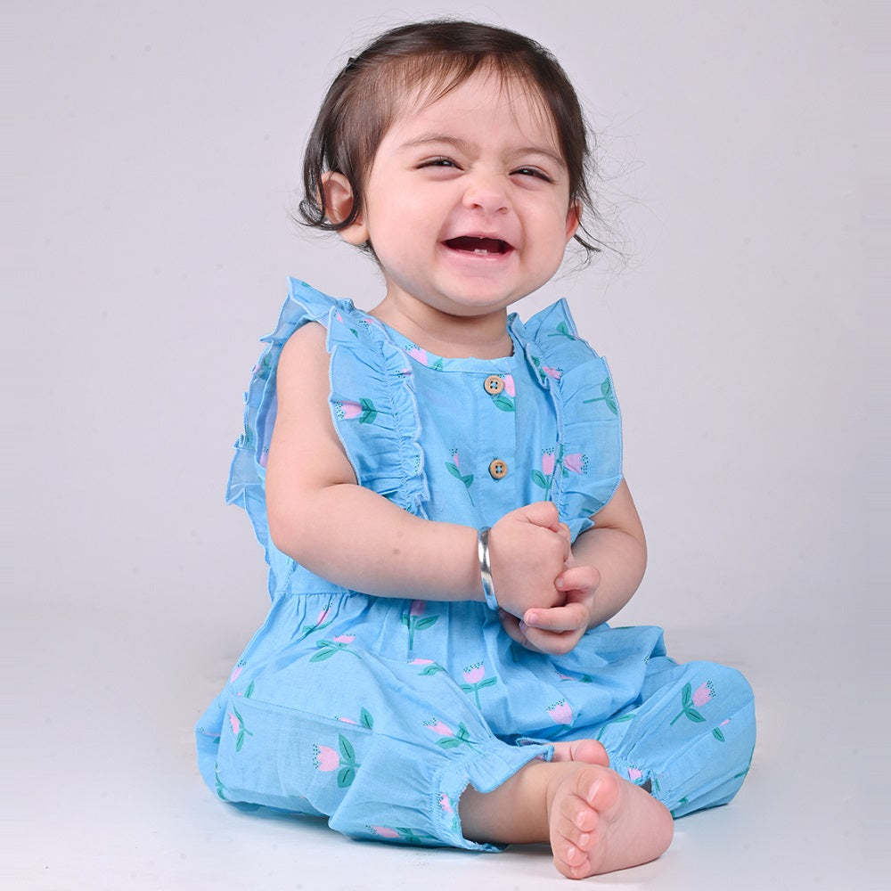 Frill Romper in Pretty Flowers