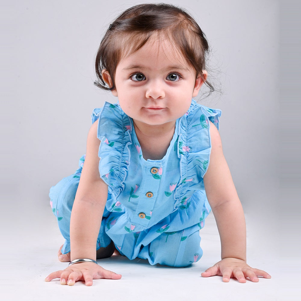 Frill Romper in Pretty Flowers