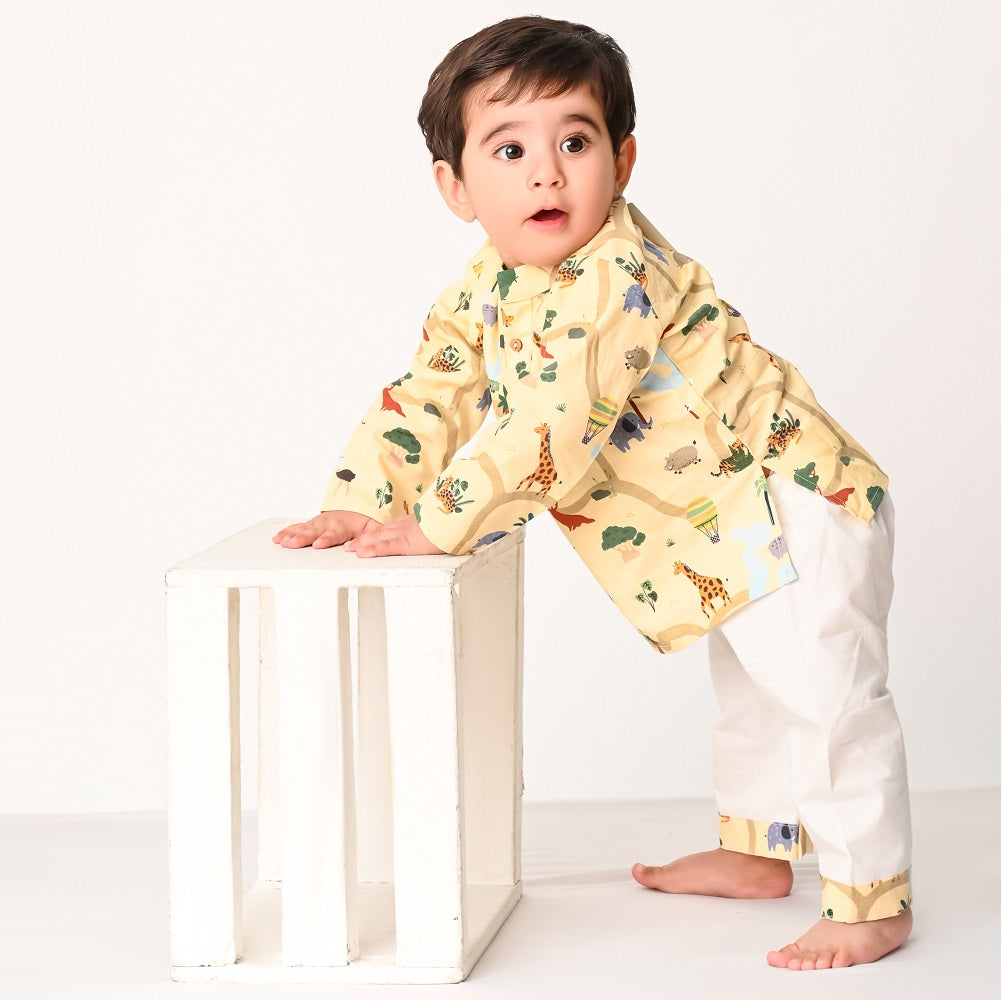 Fun at Safari Cotton Kurta Set
